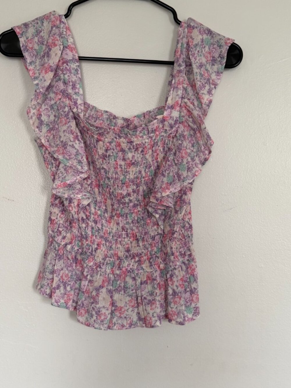 Mine Floral Smocked Ruffle Top